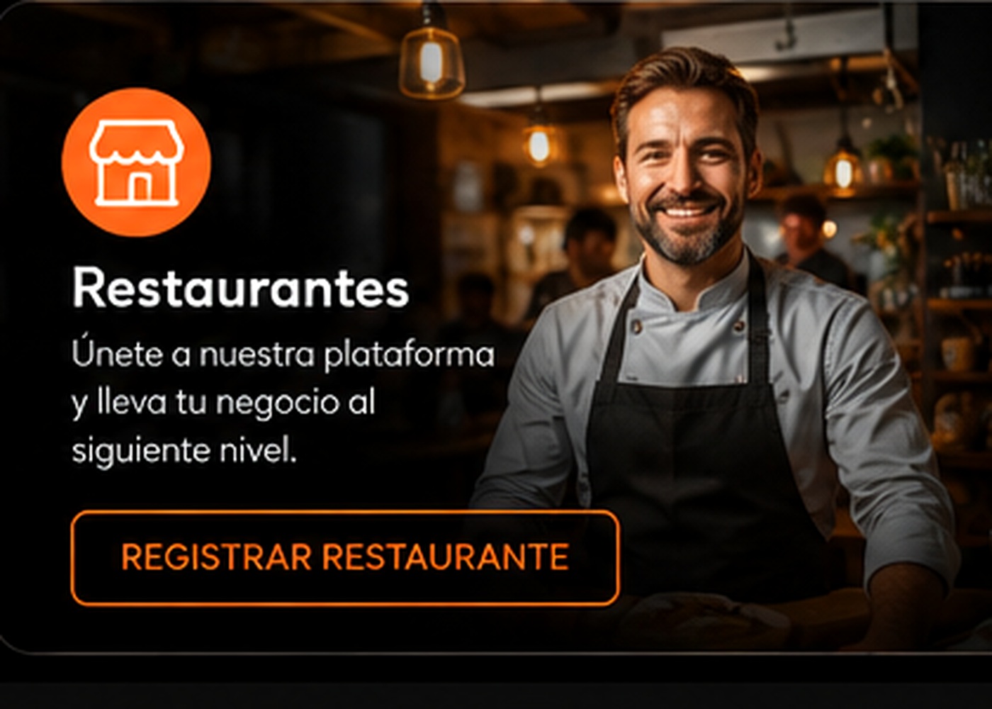 Dueño de restaurante usando Instant Food